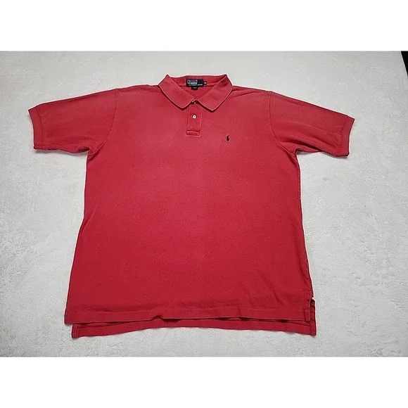Ralph Lauren Polo shirt Men's XXL Red With Navy Pony - Picture 1 of 6